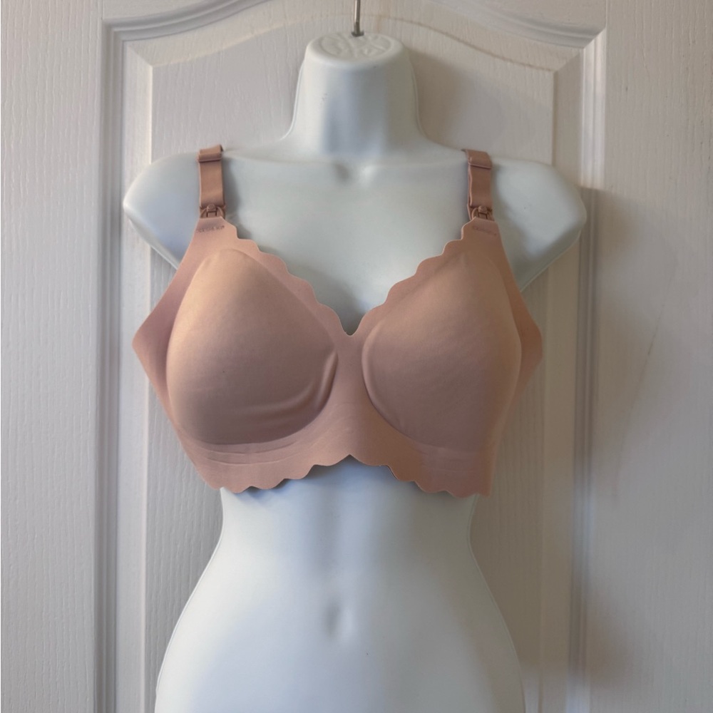Momcozy Beige Jelly Strip Nursing Bra Medium